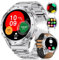 FEELNEVER Smart Watch for Men with Torch, 1.43 Amoled Always-on Smart Watches Men with Make/Answer Call, IP68 Smartwatch with Heart Rate Sleep Monitor SpO2 120 Sports Modes for Android iOS,Silver