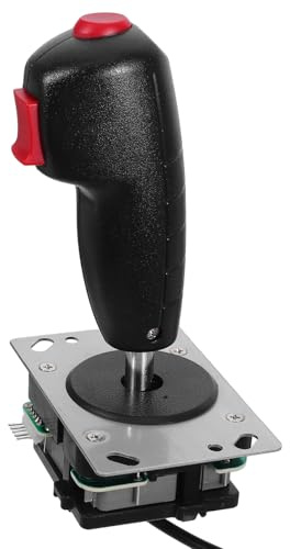 IMIKEYA Flight Game Joystick Handle Replacement with Micro Button Circuit Board for Flight Machines Plastic and Iron Material Vibration Feature