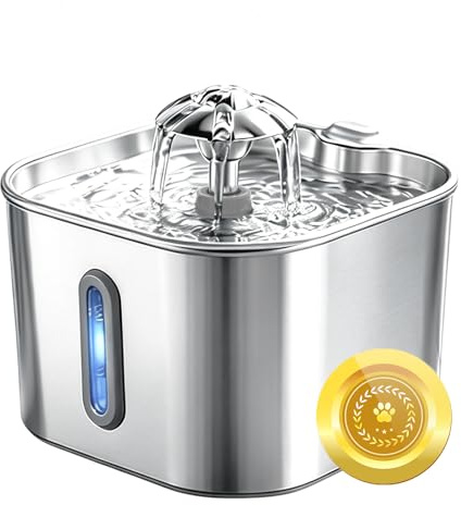 Wonder Creature SUS 304 Stainless Steel Cat Water Fountain, 74oz/2.2L