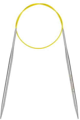 Coopay Rundstricknadeln 4,5mm, Stricknadeln Rundstricknadel 60cm aus Edelstahl mit Flexiblem Kabel, feste Metall-Rundstricknadel für Dicke & Feine Wolle Stricken Socken, Pullover, Handschuhe, Schal