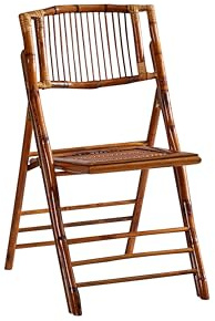 zolooky FSC-zertifizierter Bambus-Faltstuhl, eco Handgefertigter Retro-Stil Küchenstuhl, 150 kg belastbar Innen& Außenbereich (Wohnzimmer, Café, Garten, Terrasse, Balkon, Strand, Hochzeit) Antikbraun