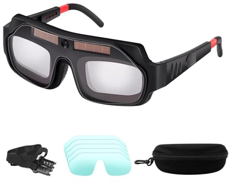 Generico Occhiali da Saldatura - Scurezza Auto Antiscurimento Antiriflesso Antiscivolo,Protezione Ottica per Saldatori | Per Professionisti Cantieri Officina E Meccanici