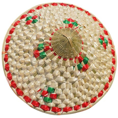 Wedhapy Sombrero vietnamita de arroz de bambú natural cónico fresco tradicional de 36 cm de diámetro. Sombrero vietnamita para niños samurái japonés chino cultivador de arroz accesorio de baile.