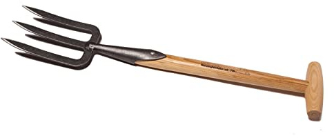 Unbekannt Staudengabel - geschmiedet - mit Eschenholz-T-Stiel, 45 cm lang - Krumpholz Gartengerät