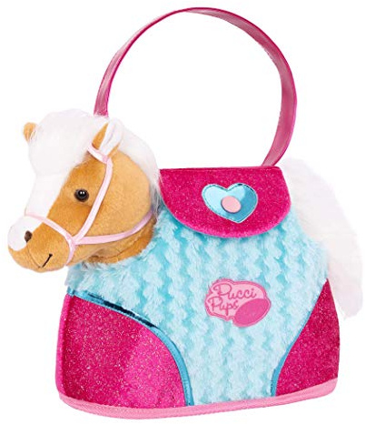 Pucci Pups - Herzchen & Streifen Tasche & Pony - Plüsch-Pferd - Plüschtier - Pferd Plüschtier - Kamm & Portemonnaie - 2 Jahre +