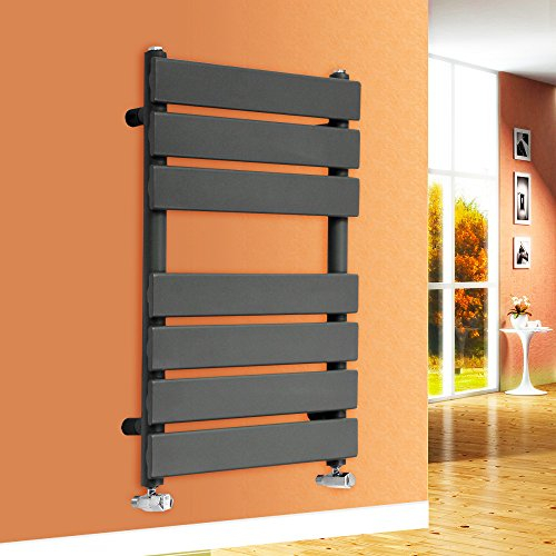 NRG 650x400 Flat Panel Heated Towel Rail Bathroom Rad Radiator Anthracite