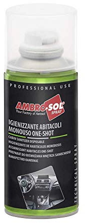 Ambro-Sol A467 Igienizzante Abitacoli Monouso One-Shot, Neutralizza gli Odori Sgradevoli da Sedili, Rinfresca l’Ambiente, Bomboletta Spray 150 ml