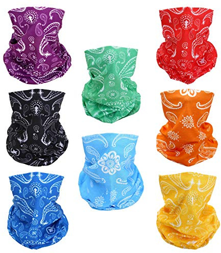 SMEHCF 8 Cashewblomma Pannband Bandana Balaclava Halv Ansiktsmask Sköld Huvud Hår Halsduk Hals Damask Hatt Multipurpose För Kvinnor Män Andas Återanvändbar Tvättbar Blå Röd Orange Grön Gul Lila
