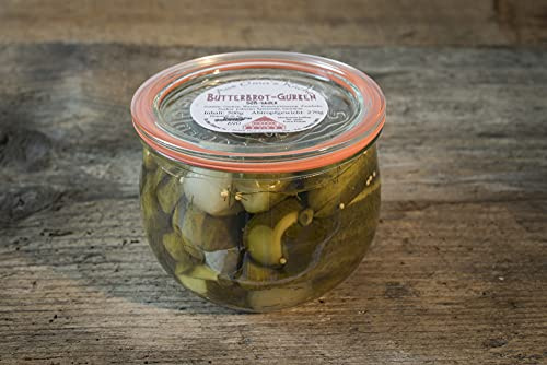 Butterbrotgurken in 580ml Glas – Knackige Delikatesse für jedes Brot | Ideal für Sandwiches & Snacks | Traditionell eingelegt | Authentische Rezeptur von Schinkendiele – Ein Geschmackserlebnis