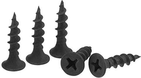 sourcing map #8 x 25/32-Inch Wood Screws Phillips Flat Head Carbon Steel Self Tapping Screws Black 100pcs