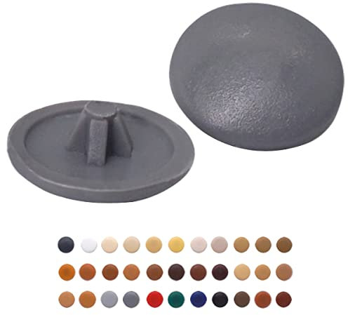 (Pack of 50 pcs) Pozi Screw Cover Caps 12 mm Diameter, Pozidriv Head Clip On Plastic Covers, Furniture Decorative Cap (50, Grey S25)