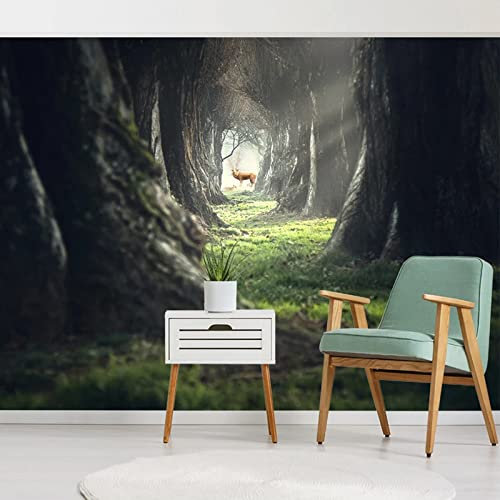 Yimesoy Carta Da Parati Personalizzata 3D Paesaggio Astratto Foresta Di Alci Fotomurali Soggiorno Tv Divano Camera Da Letto Parete Affreschi 3D 400Cm(W)×280Cm(H)