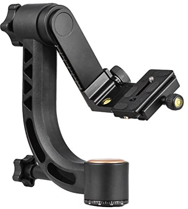 Camnoon Heavy Duty 360° Panorama Gimbal-Stativkopf aus Aluminiumlegierung kardanischen Stativkopf 15kg/33lbs Tragkraft mit 1/4 Zoll Schraube Schnellwechselplatte Wasserwaage für DSLR Kameras