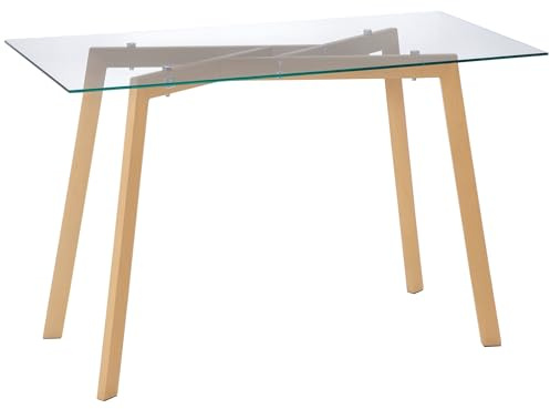 HOMCOM Tavolo da Pranzo Rettangolare per 4 Persone MAX Vetro 120x60x76 cm