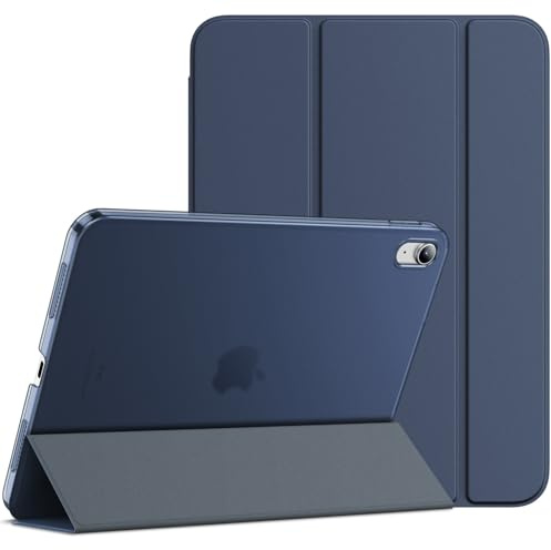 JETech Hülle für iPad (A16) 11./10. Gen, Tief Navy | Für 2025/2022 Modell, Schlanke Transluzent Rückseite, Dreifach-Ständer, Auto Schlafen/Wachen, Stoßschutz
