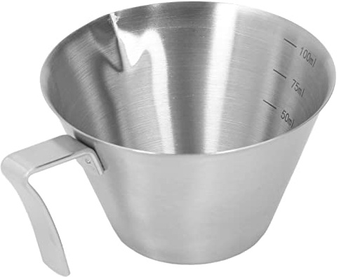 Jeanoko Kitchen Baking Cooking Measuring Scoop, Coffee Measuring Cup Stainless Steel 100 ML Scale Measurer Tool for Milk Tea Drinks Spice Herbs Salt