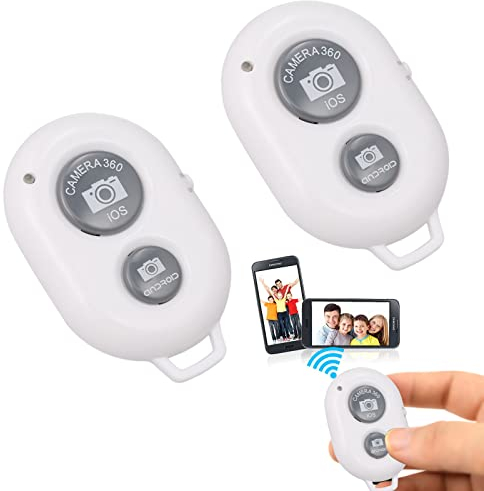 Control Remoto Bluetooth, Bluetooth Temporizador Obturador, Obturador Remoto Inalámbrico, 2 Psc Temporizador De Selfie, Fácil Disparador Remoto para iOS Y Android Smartphone Fotos