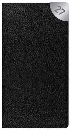 Obitron 2027 SLIM DIARY - Week To A View - Soft Vinyl Cover - Black Blue or Red (Black)