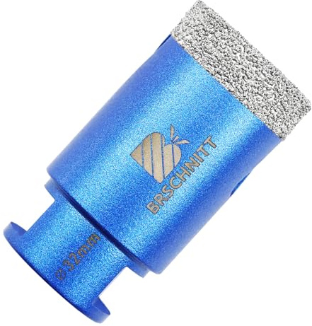 Diamant Fliesenbohrer 32mm - BRSCHNITT M14 Diamantbohrer Lochsäge für Fliesen Porzellan Keramik Marmor Granit Bohrungen, für Winkelschleifer