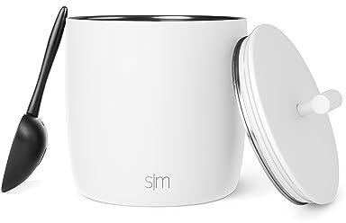 Simple Modern Vacuum Insulated Ice Bucket with Lid and Scoop | For Cocktail, Champagne, Wine, Beer, & Hosting | Stainless Steel 100oz Capacity for Large Parties | Rocks Collection | Winter White