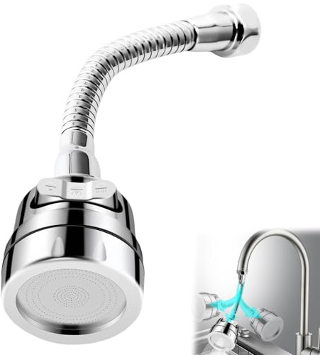 Niksultant Kitchen Tap Spray Head Faucet Extender Movable Kitchen Tap Head 360° Rotatable with Extension Hose Anti-Splash Sink Sprayer Facuet Nozzle Head Tap Spray Head Faucet Aerator