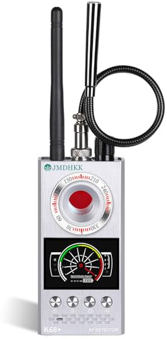 JMDHKK Hidden Camera Detector & Bug Detector – Magnetic Tracker & Wireless Signal Finder for Home, Office, Hotel, Car – Advanced Privacy Protection for Travel & Security（Silver