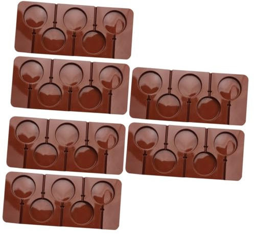 Alipis 6 Pcs Chocolat Moule Sucette Faisant Sucette Silicone Moule Cookie te DIY Silicone De Cuisson Fournitures De Cuisson Rond À Bonbons