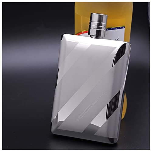 HZWMQDLF Flasque 304 Acier Inoxydable Portable Petit Flagon Flagon flagelleux Quatre onces Rayures Hip Flask