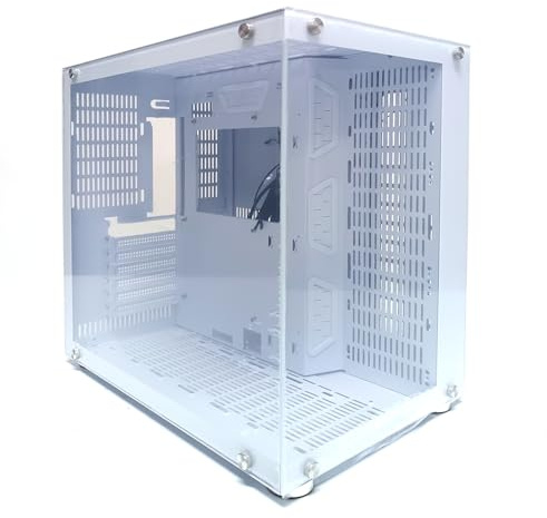 ATX/Micro-ATX PC Case,Capable of Fitting 10 Fans,360MM RAD Support, Type-C Gaming PC Case, 270° Full View Tempered Glass Mid Tower, White (Fan Sold Separately)