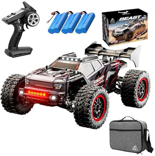 Ledovan 80KM/H Brushless RC Auto für Erwachsene, 1/16 2.4Ghz Wasserdicht Ferngesteuertes Auto All-Terrain-Crawler, 4 WD Offroad Truggy, 3 Batterien(SG316MAX)