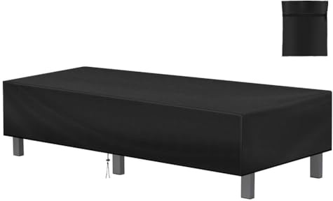 AOOWU Funda Tumbona Exterior, Tela Oxford Fundas para Tumbonas de Jardín con Cordón, Impermeable Revestimiento de PU Cubierta Protectora Muebles Patio para Piscina, Tumbona, Muebles (200X70X30CM)