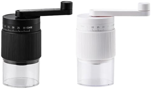 WIIYENA Moulin à café manuel à 35 vitesses avec grossièreté externe réglable, noyau de broyage de poterie et bac à farine transparente pour expresso et presse française