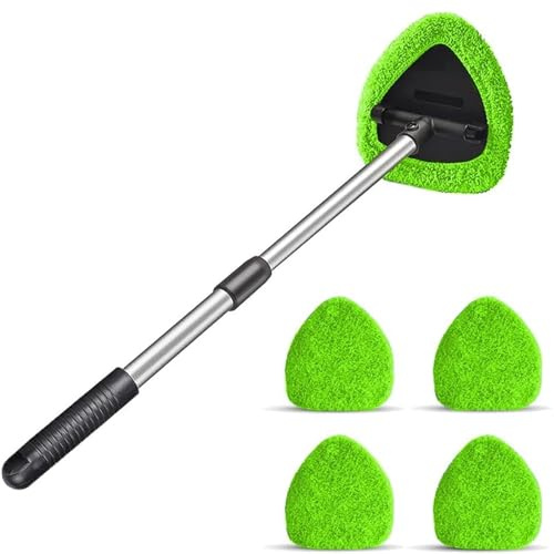 Kit de Nettoyage pour vitre Carivys Brosse de Lavage pour Voiture avec Manche Télescopique de 50 CM, Outil de Nettoyage pour Pare - Brise et Kit d'Essuie - Glace pour Voiture