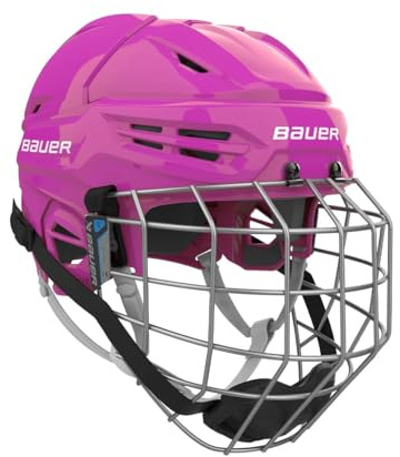 Bauer Re-Akt 55 Hockey Helmet Combo with Facemask, Senior (Pink, Small)