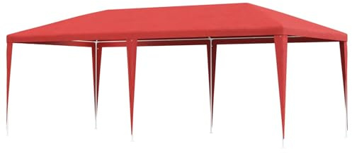 vidaXL Tenda Party Rosso 600 x 300 x 255 cm PE e Acciaio