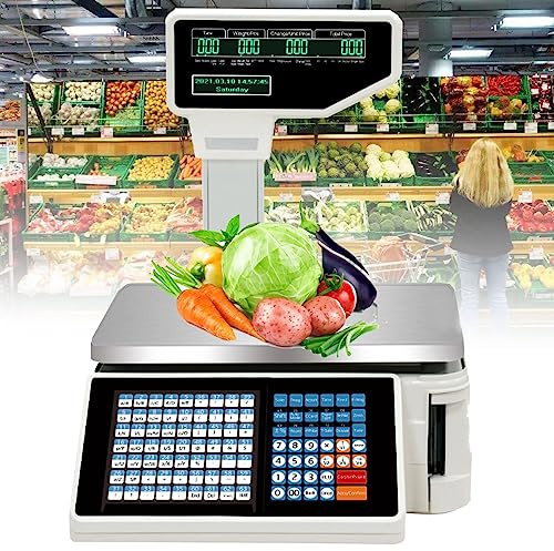 Digital Prisetikettvåg, 30 Kg/66,14 Lbs Kapacitet, Prisberäkningsvåg Kommersiell Digital Räknevåg För Stormarknad Närbutik, Detaljhandel
