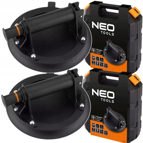 NEO TOOLS Set di 2 ventose, 130 kg, con ventosa, sollevatore per vetro, piastrelle