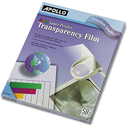 Apollo Transparency Film for Laser Printers, Color, 50 Sheets/Pack (VCG7070)