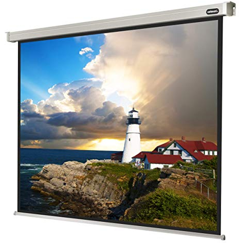 celexon Professional Motor-Leinwand 85 | 180x135 cm 4:3 | elektrische 4K,Full-HD Beamer-Leinwand für Projektionen im Büro & Heimkino | zur Decken-/ Wand-Montage | mit Fernbedienung