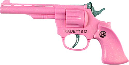 J.G.Schrödel Kadett Cowgirl Spielzeugpistole Cowboy Faschingspistole für Zündplättchen, Spielzeug Revolver für 100 Schuss, 19cm, rosa Glitzer (4029120)