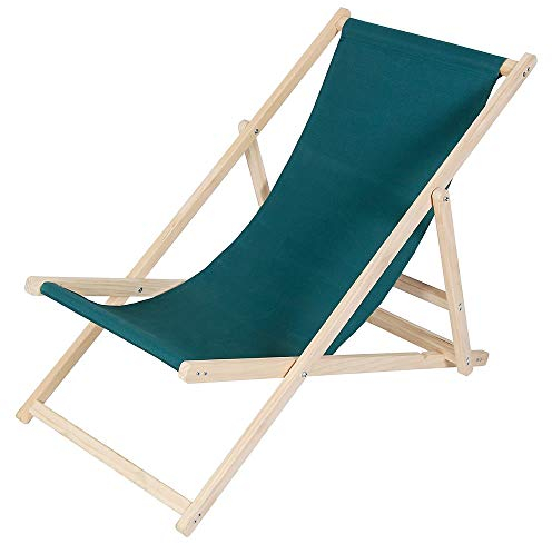 Melko Holzliegestuhl klappbar Sonnenliege Holzliegestuhl Klappliege Strandstuhl aus Holz in Grün