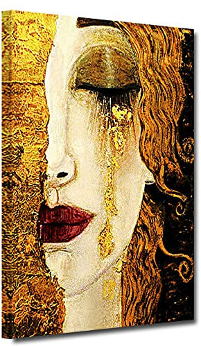 Cuadro abstracto Gustav Klimt lágrima, pintura al óleo sobre lienzo, famosos carteles e impresiones para sala de estar, decoración del hogar (60 x 90 cm)
