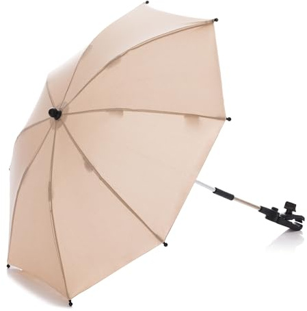 Fillikid Sonnenschirm Melange Exclusiv - UV Schutz 50+ / Biegsamer Schirm mit Universalhalterung für Rund- und Ovalrohre - Universal für Kinderwagen, Buggy
