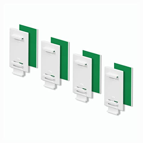 KLEMMFLEX Klebehalter 4 Stück, lang, für Klemmfix Rollo, Doppelrollo, Duo-Rollo, ohne Bohren, zum Kleben, als Zubehör, Ersatzteil für die Befestigung am feststehenden PVC-Fenster, Balkontür