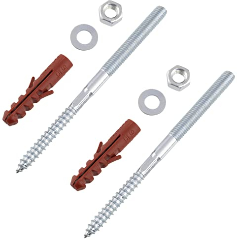 AERZETIX - C65170 - Set zur Wandbefestigung schrauben M8x125 mm - gewindebolzen - dübel Ø10x50 mm - montage hängendes waschbecken mini-sanitär-wassererwärmer waschbecken befestigungsarbeiten