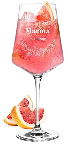 Leonardo Puccini Sarti - Bicchiere da aperitivo da 560 ml con incisione, il bicchiere da cocktail per Aperol, Lillet e vino, rifinito in Germania, il regalo delle donne per la festa della mamma,