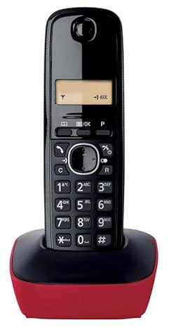 Telefono Rosso senza fili di design, Display retroilluminato, Vivavoce