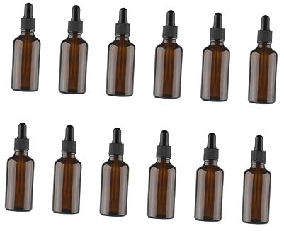 Angoily 12pièces Bouteille Verre Pipette Flacon Rechargeable Pour Huiles Essentielles Bouteille De Subpackaging