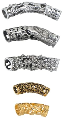 Dreadlocks Perlen Metall Gebogene Haarmanschetten 10 Stück | Lq381-2 bis Lq381-7, für Perücke und Dreadlocks, Einfach Anzubringen und Abzunehmen