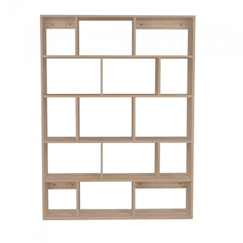 Bücherregal - Wandregal - Hängeregal - Schweberegal - Würfelregal 105x141x18 cm Regal schmal - Deko Wohnzimmer - Regal Sonoma Eiche Regale für Küche, Badezimmer, Wohnzimmer, Schlafzimmer - FTS 4